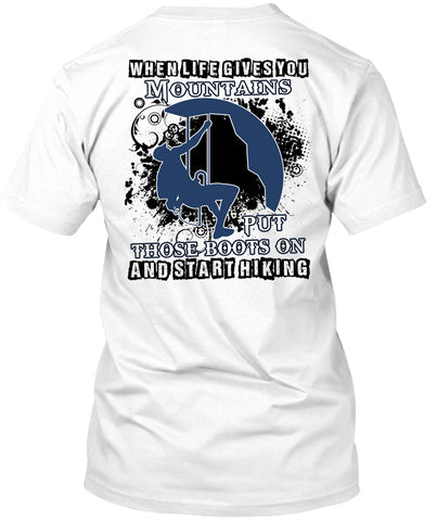 A black t-shirt with the shopify logo