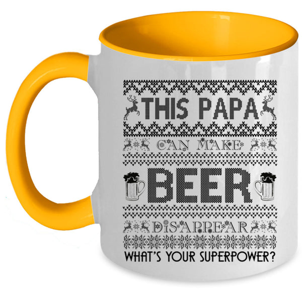 Cool Papa Coffee Mug, This Papa Can Make Beer Disappear Accent Mug