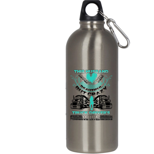 This Husband Loves His Truck Driver's Wife 20 oz Stainless Steel Bottle,Cool Husband Outdoor Sports Water Bottle