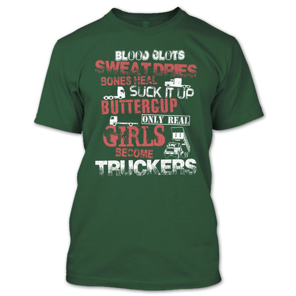 Only Rel Girls Become Truckers T Shirt, Coolest Trucker T Shirt
