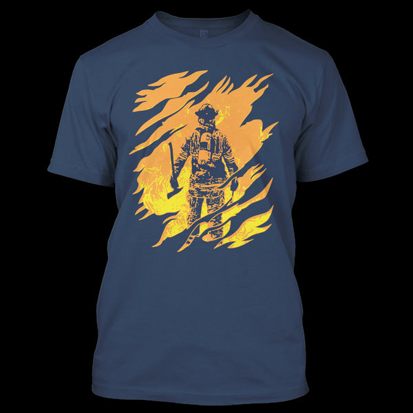 A black t-shirt with the shopify logo