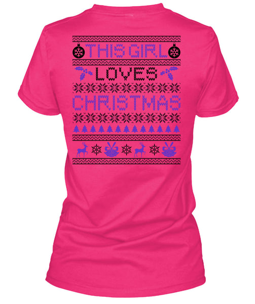 This Girl Loves Christmas T Shirt, Noel Christmas T Shirt