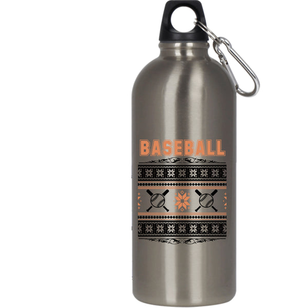 Baseball 20 oz Stainless Steel Bottle,Christmas Humor  Outdoor Sports Water Bottle
