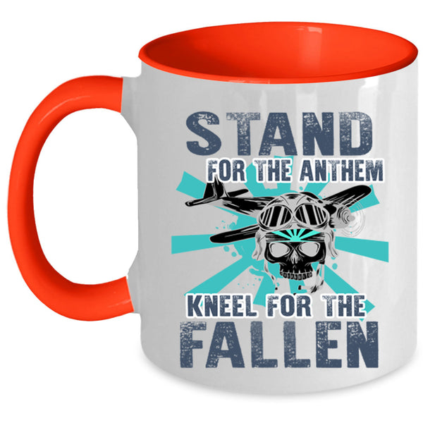 Pilots Coffee Mug, Stand For The Anthem Kneel For The Fallen Accent Mug
