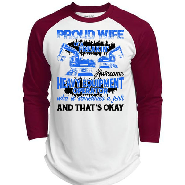 Proud Wife Of A Heavy Equipment Operator T Shirt, I Love Wife T Shirt, Awesome T-Shirts  (Polyester Game Baseball Jersey)