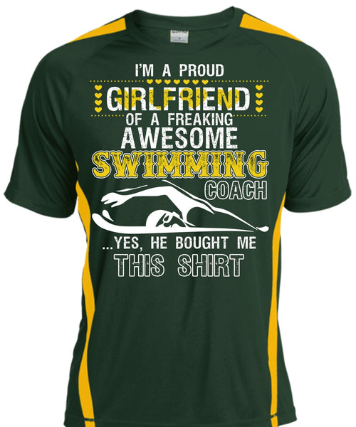 I'm A Proud Girlfriend T Shirt, Awesome Swimming Coach T Shirt, Cool Shirt