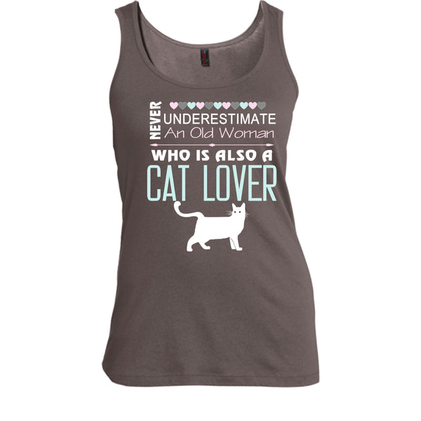 Never Underestimate An Old Woman Shirt, Who Is Also A Cat Lover Shirt