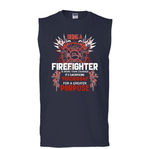 Being A Firefighter T Shirt, Coolest Firefighter T Shirt, Cool T Shirt (Men's Cotton Sleeveless)