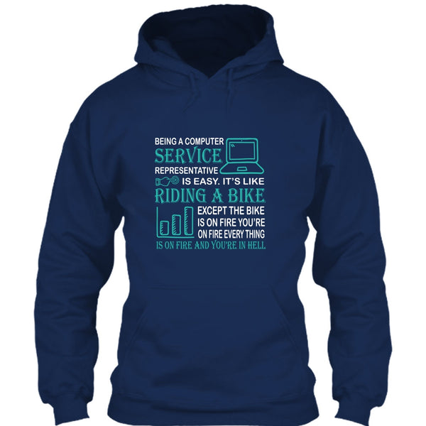Being A Computer Service Representative T Shirt, It’s Like Riding A Bike T Shirt