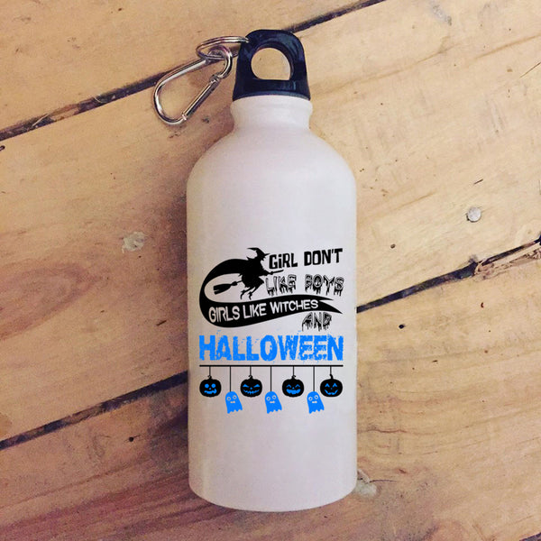 Girls Like Witches And Halloween 20 oz Stainless Steel Bottle,Cute Girls Outdoor Sports Water Bottle