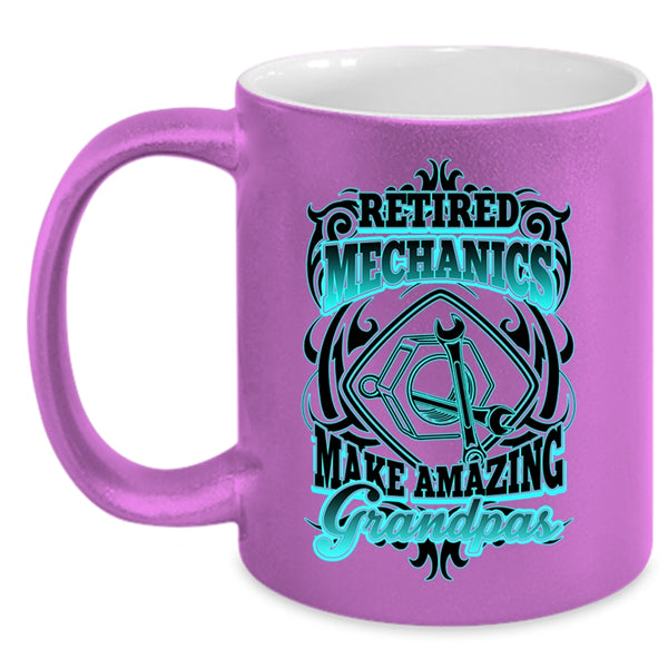 Grandpa Coffee Mug, Retired Mechanics Make Amazing Grandpas Accent Mug