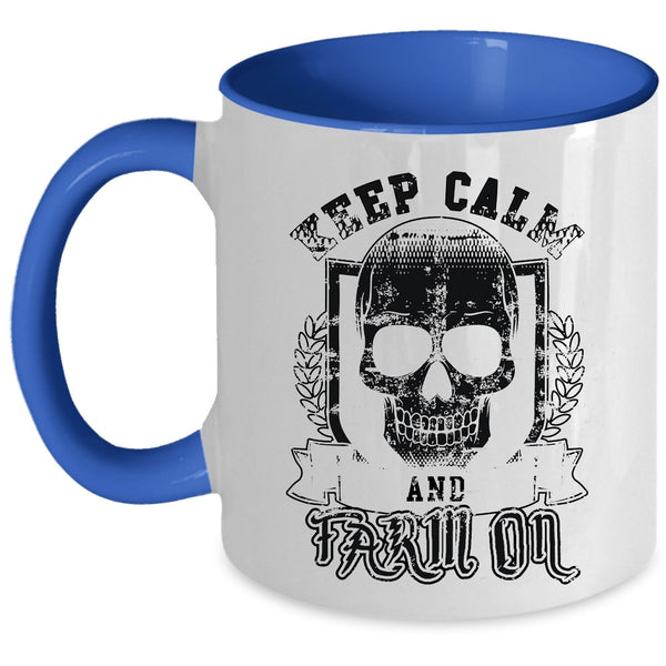 Awesome Farmers Coffee Mug, Keep Calm And Farm On Accent Mug