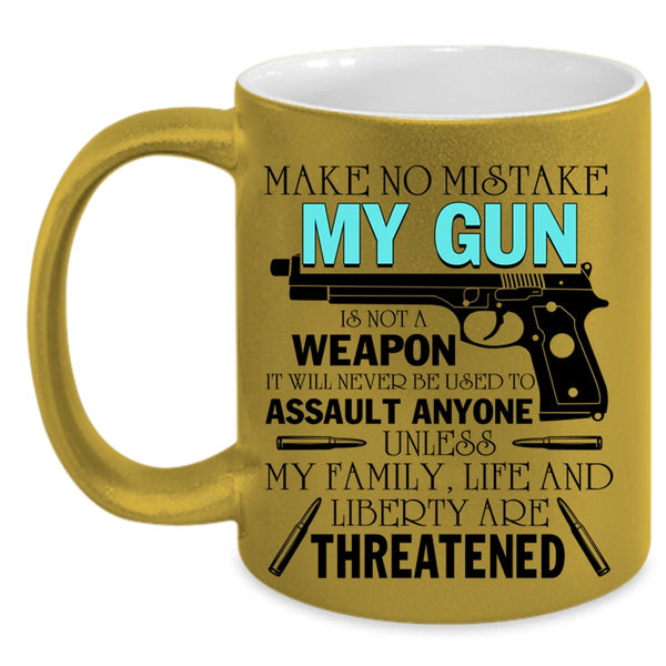 Gift For Dad Coffee Mug, My Family Life And Liberty Accent Mug