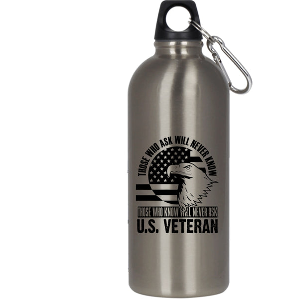 U.S Veteran 20 oz Stainless Steel Bottle,Gift For Veteran's Day Outdoor Sports Water Bottle