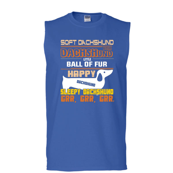 Soft Dachshund With Dachshund Little Ball Of Fur Shirt, Cool Dog Shirt (Men's Cotton Sleeveless)