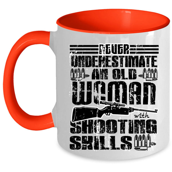 Cool Grandmother Coffee Mug, An Old Woman With Shooting Skills Accent Mug