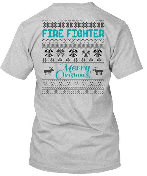 Firefighter Merry Christmas T Shirt, I Love Firefighter T Shirt