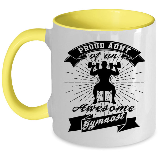 Cool Aunt Coffee Mug, Proud Aunt Of An Awesome Gymnast Accent Mug