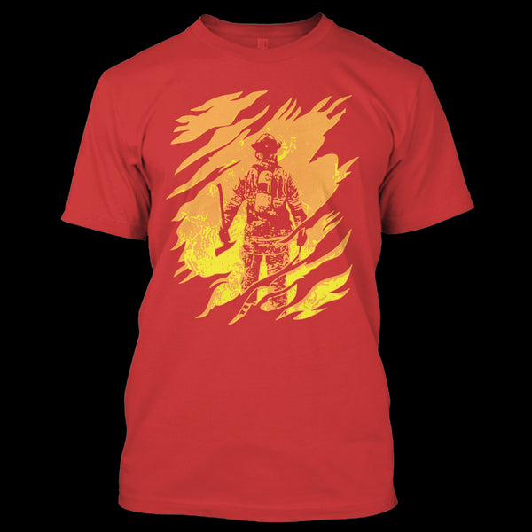 A black t-shirt with the shopify logo