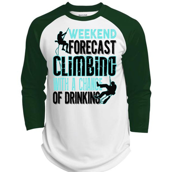 Weekend Forecast Climbing T Shirt, I Love Mountain T Shirt, Awesome T-Shirts  (Polyester Game Baseball Jersey)