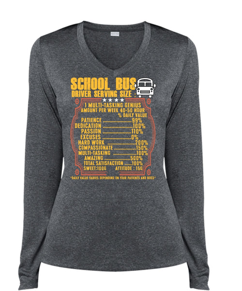 School Bus Driver Serving Size T Shirt, Being A Bus Driver T Shirt