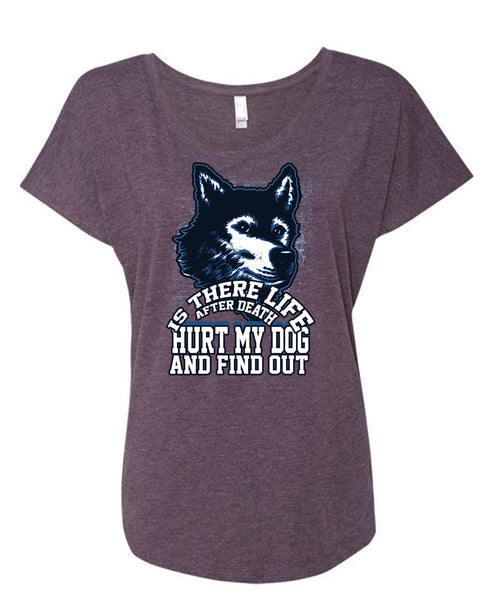 Hurt My Dog T Shirt, My Favorite T Shirt, Cool Shirt (Ladies' Triblend Dolman Sleeve)