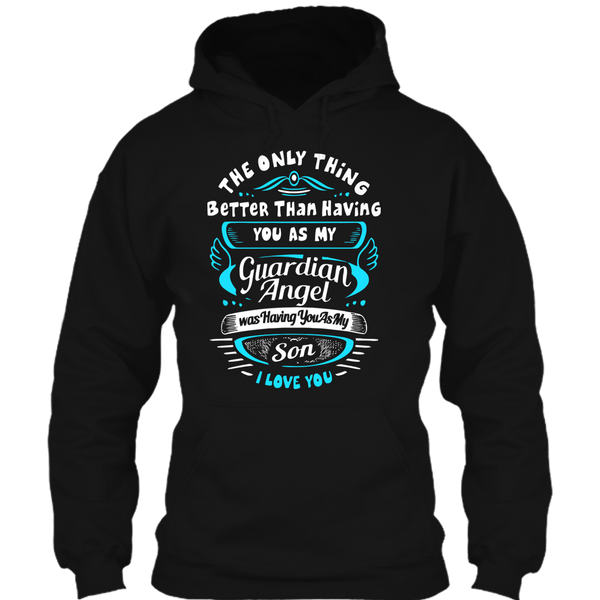 A black t-shirt with the shopify logo