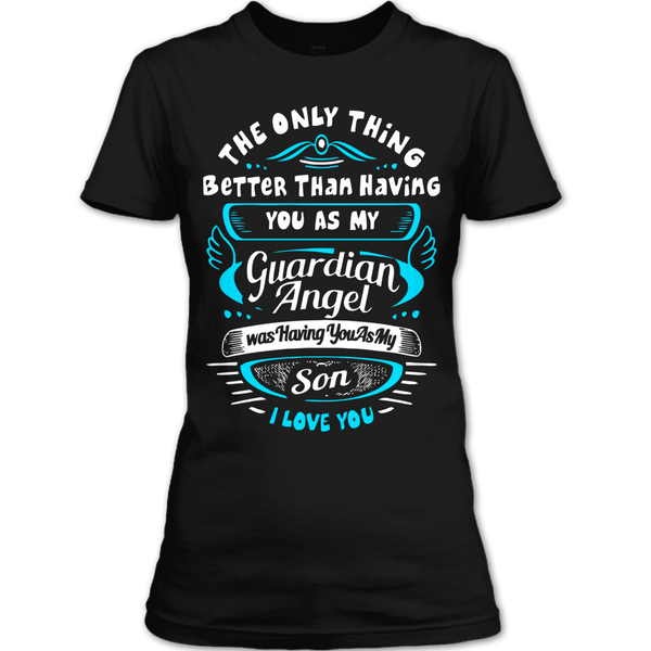 A black t-shirt with the shopify logo