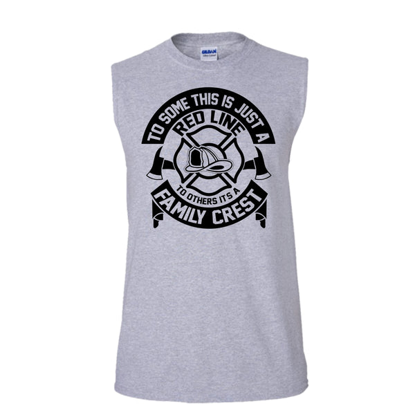 This Is Just A Red Line T Shirt, Coolest Firefighter T Shirt, Awesome t-shirts (Men's Cotton Sleeveless)