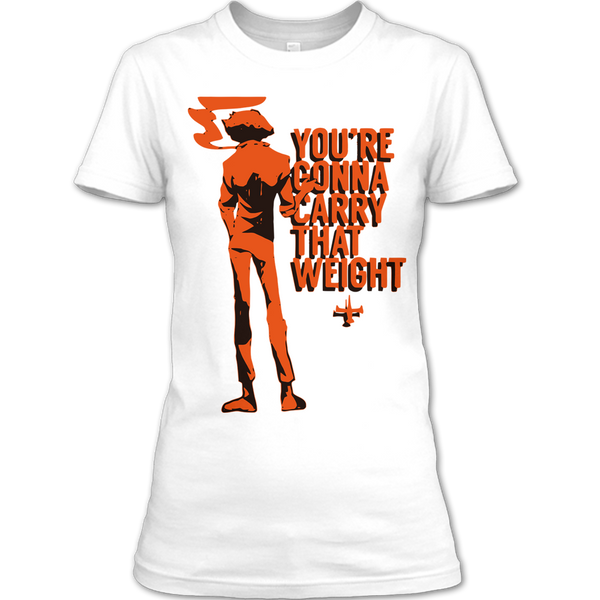 A black t-shirt with the shopify logo