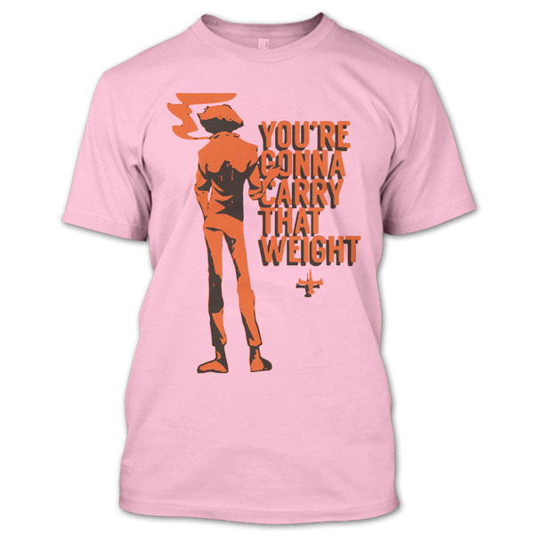 A black t-shirt with the shopify logo