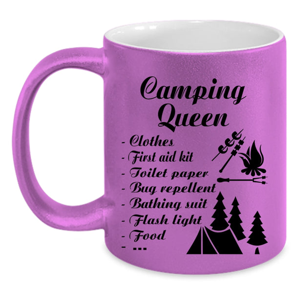 Funny Gift For Camping Mom Coffee Mug, Camping Queen Accent Mug