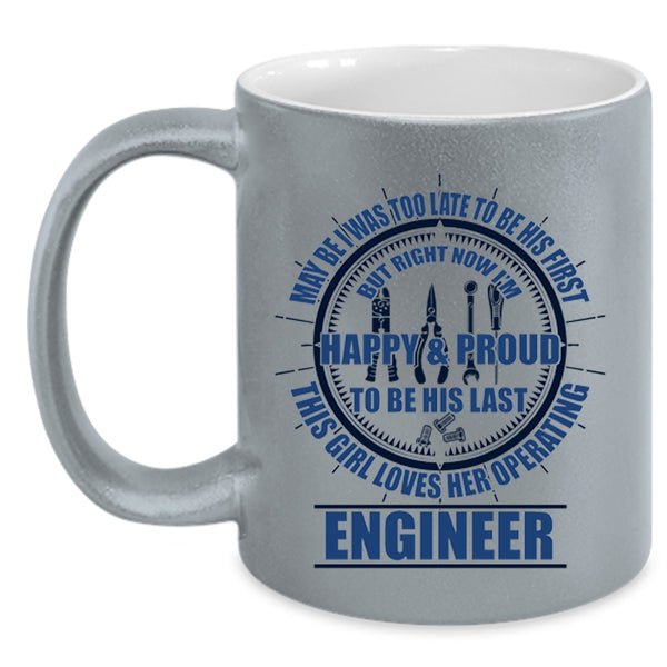 Cute Wife Coffee Mug, This Girl Loves Her Operating Engineer Accent Mug