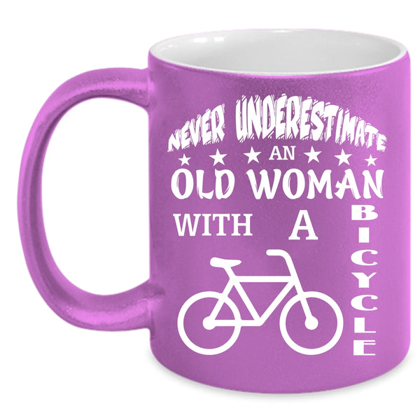 An Old Woman With A Bicycle Coffee Mug, Awesome Grandmother Coffee Cup