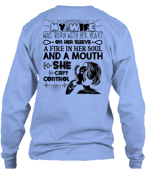 My Wife Was Born With Her Heart T Shirt, I Love Wife T Shirt