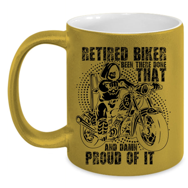 Cool Retirement Coffee Mug, Retired Biker Accent Mug
