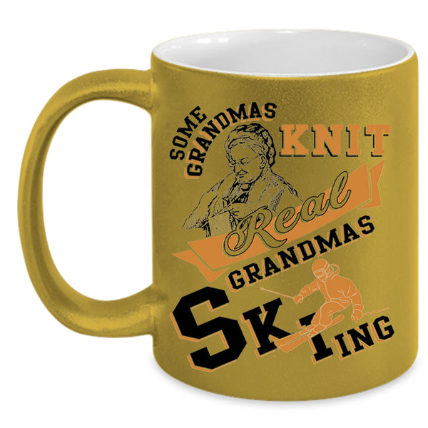 Awesome Grandmas Coffee Mug, Real Grandmas Skiing Accent Mug