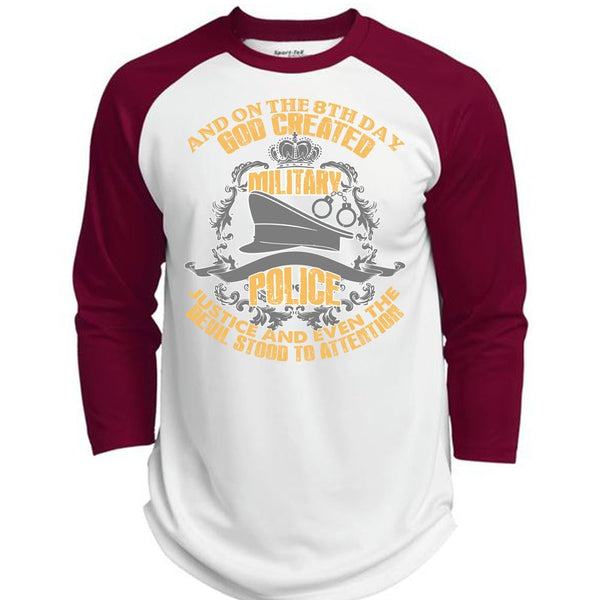 God Created Military Police T Shirt, I Love Police T Shirt, Awesome T-Shirts  (Polyester Game Baseball Jersey)