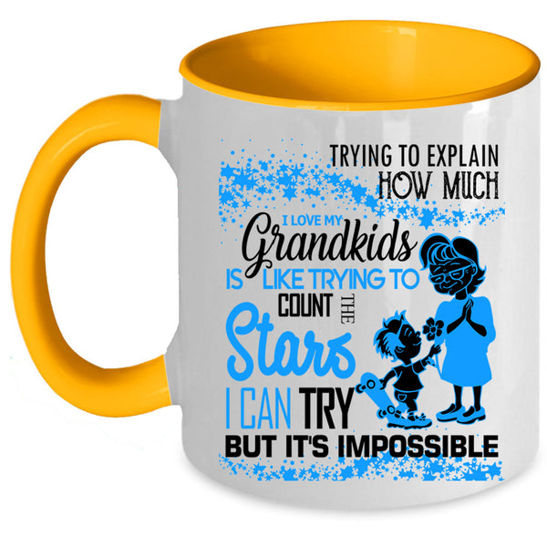 Cool Grandmas Coffee Mug, I Love My Grandkids Accent Mug