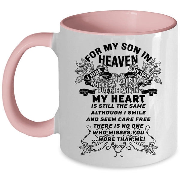 Best Gift For Parent Coffee Mug, For My Son In Heaven Accent Mug