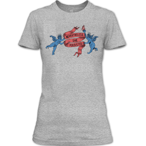 A black t-shirt with the shopify logo