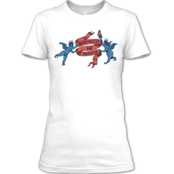 A black t-shirt with the shopify logo