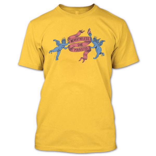 A black t-shirt with the shopify logo