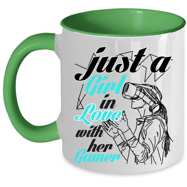 I Love Gamer Coffee Mug, Just A Girl In Love With Her Gamer Accent Mug