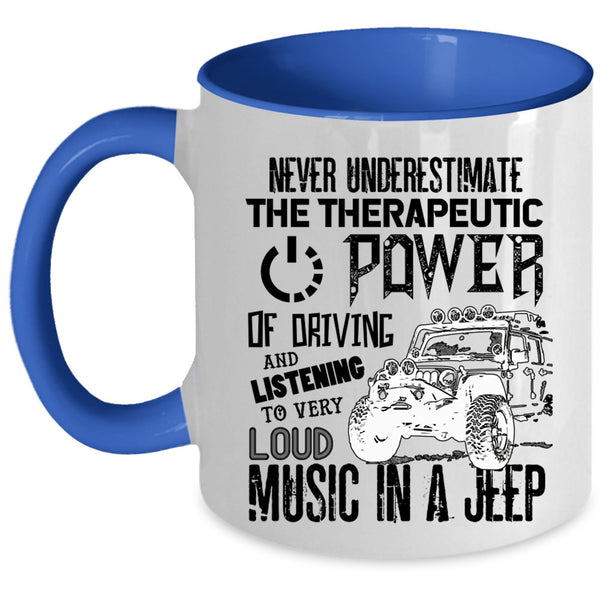 Listening To Very Loud Music In A Jeep Coffee Mug, Driving Jeep Accent Mug