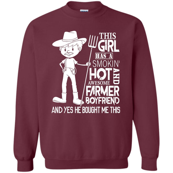 Coolest Farmer's Girlfriend T Shirt, Gift Farmer Sweatshirt