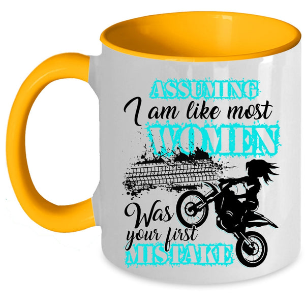 Cool Motorcycles Coffee Mug, I Am Like Most Women Accent Mug