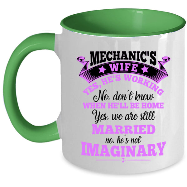 Cool Just Married Coffee Mug, Mechanic's Wife Accent Mug