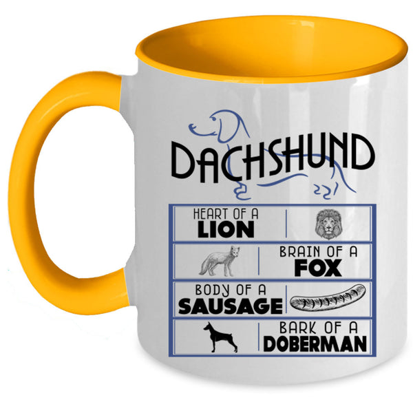 Body Of A Sausage Coffee Mug, Dachshund Accent Mug