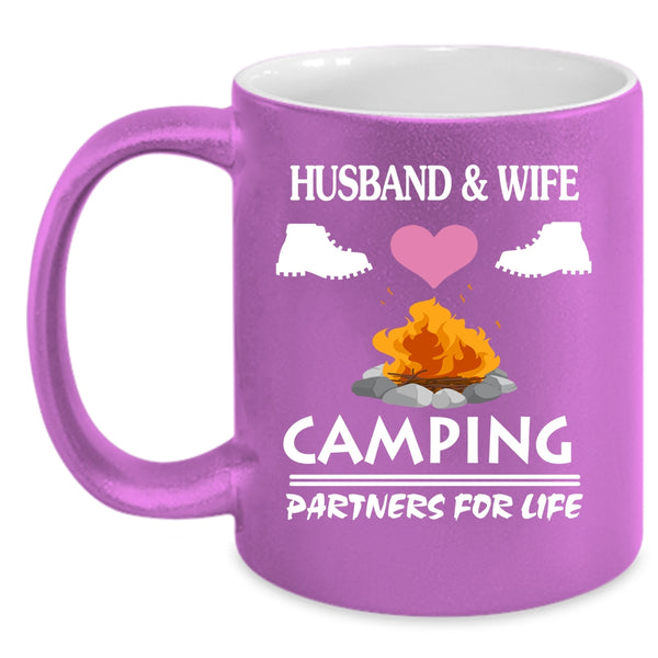 Husband And Wife Coffee Mug, Camping Partners For Life Coffee Cup